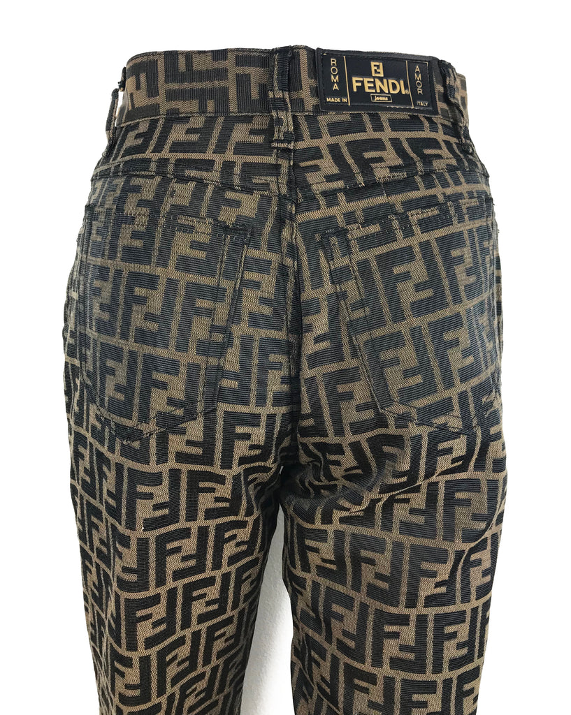 Fruit Vintage Fendi Zucca Monogram Print Jeans Pants