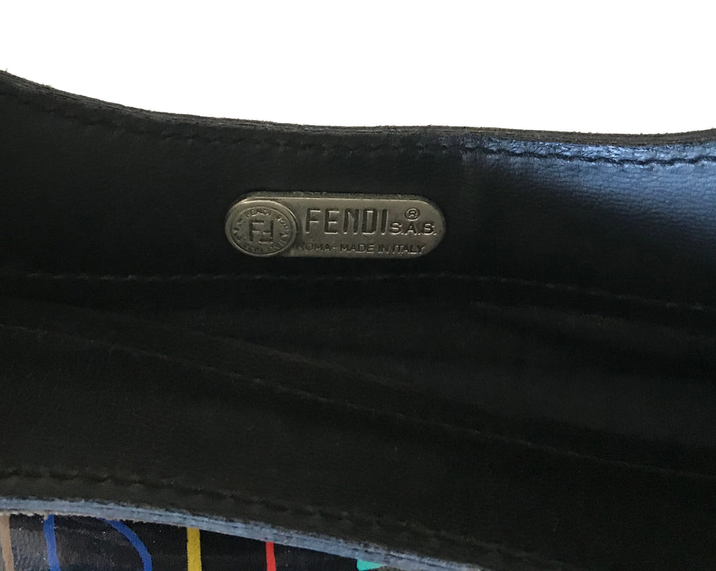 Fruit Vintage Fendi Logo Monogram Print 1980s Clutch Tote Handbag
