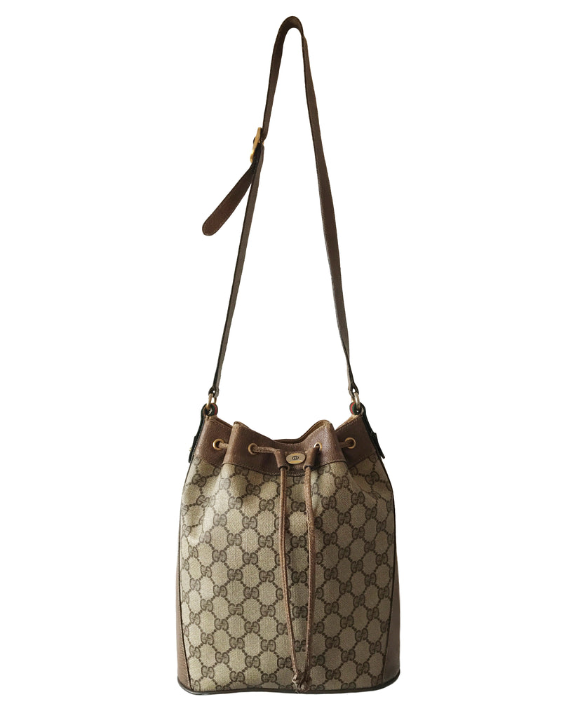 FRUIT Vintage Gucci 1970s Bucket Bag Logo Monogram