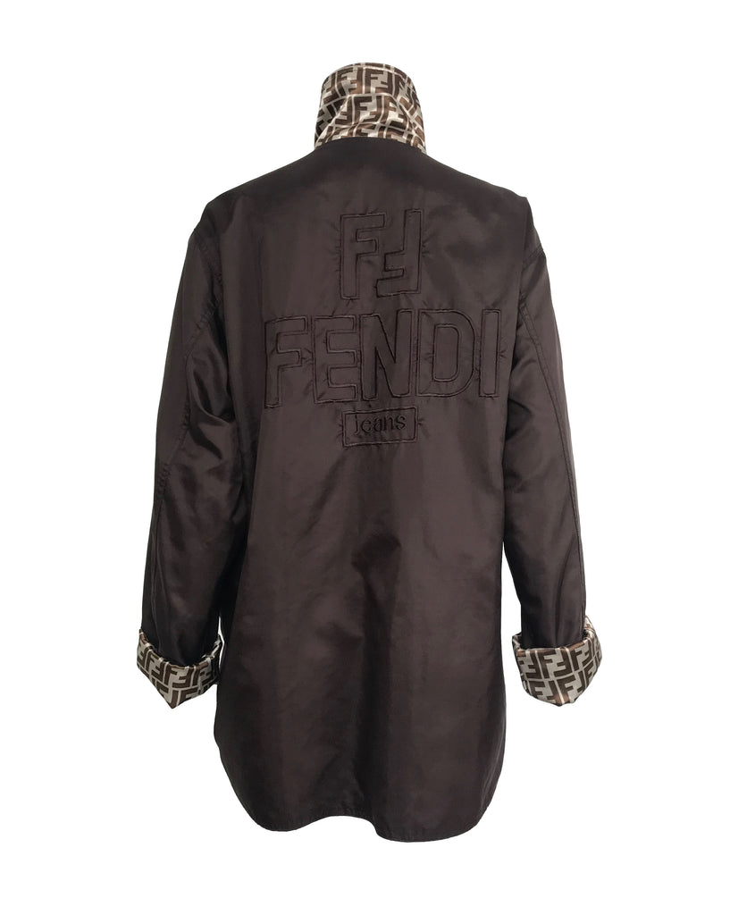 Fruit Vintage Fendi Reversible Logo Print 1990s Coat
