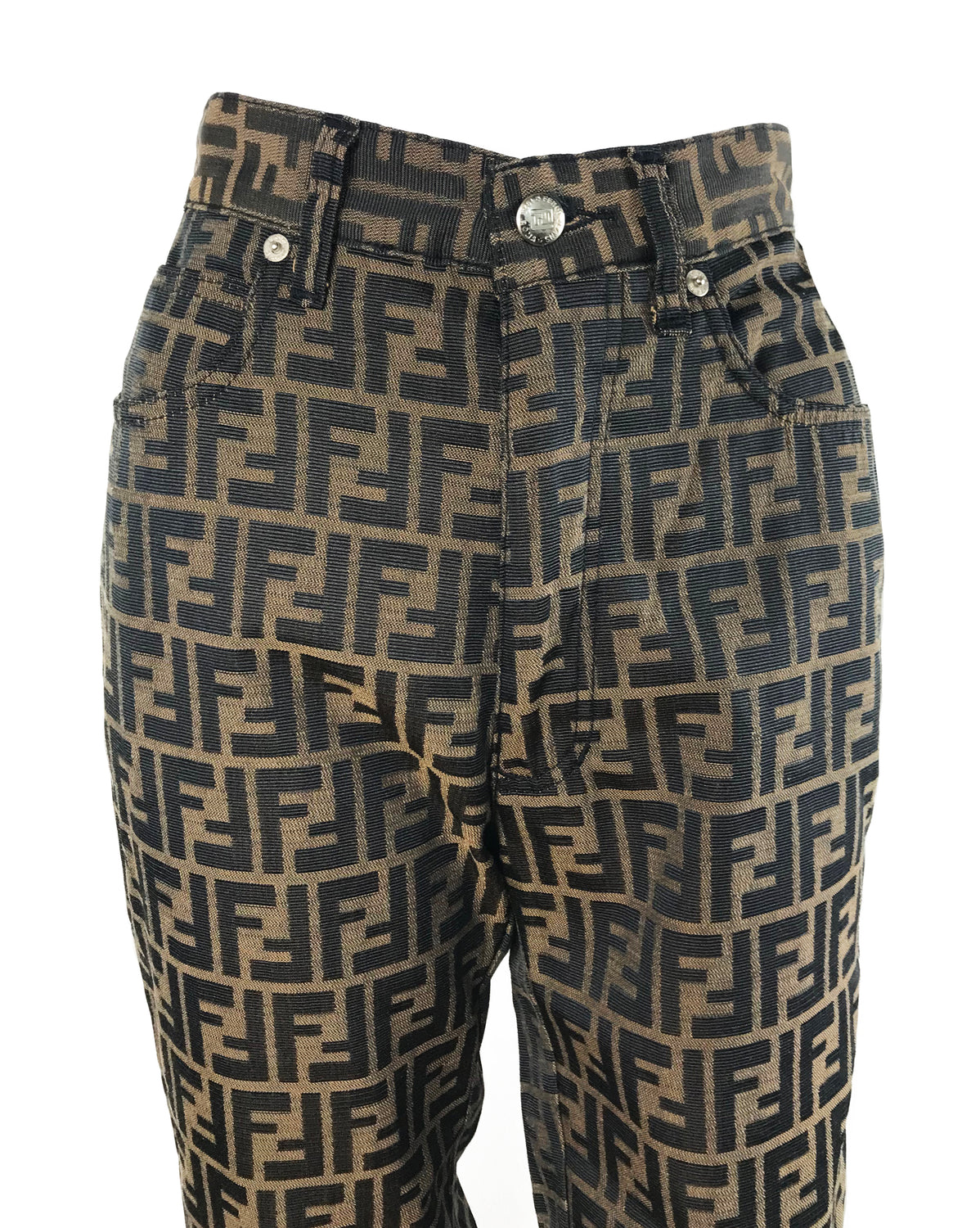 Fruit Vintage Fendi Zucca Monogram Print Jeans Pants