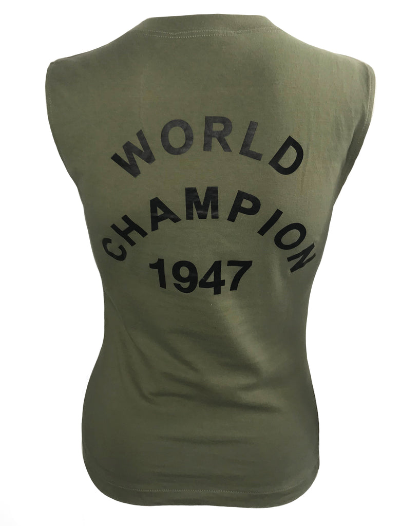 Fruit Vintage Christian Dior Khaki Green Black J'adore Dior Logo Tank Top by John Galliano