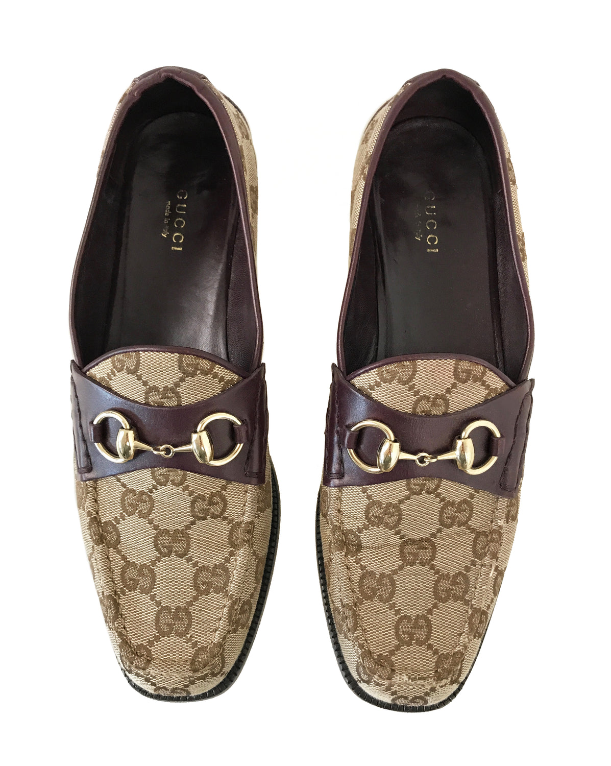 FRUIT Vintage Gucci 1990s Monogram Logo Print shoes Loafers