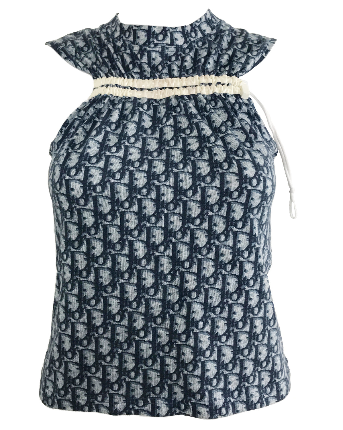 Fruit Vintage Christian Dior Navy Monogram logo trotter/oblique print tank top from the early 2000s designed by John Galliano, a Christian Dior collectors dream.