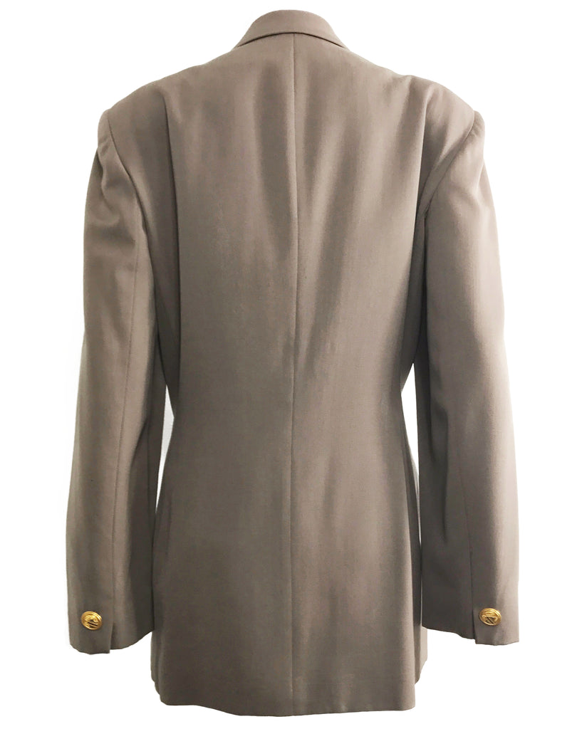 FRUIT Vintage Christian Dior 1980s Taupe Oversized Blazer gold buttons