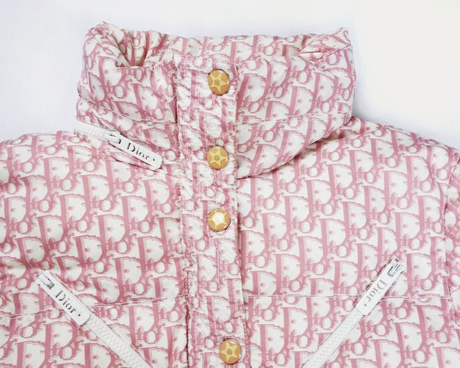 FRUIT vintage rare Christian Dior by John Galliano Pink girly trotter logo monogram print puffer jacket as worn by Mariah Carey.