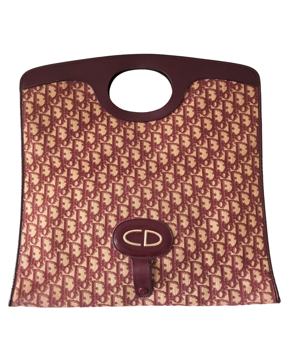 FRUIT Vintage Christian Dior 1970s Convertible Fold Over logo monogram Clutch and Tote