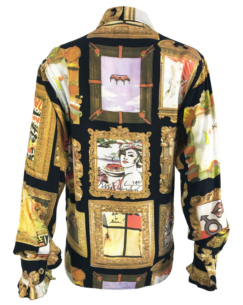 Moschino Rare 'Art Is Love' Print 1990s Shirt