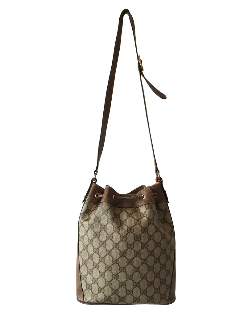 FRUIT Vintage Gucci 1970s Bucket Bag Logo Monogram