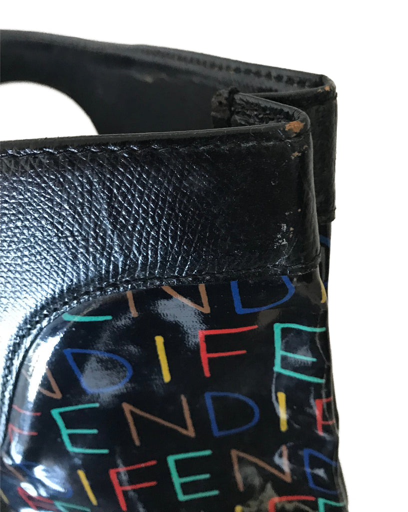 Fruit Vintage Fendi Logo Monogram Print 1980s Clutch Tote Handbag