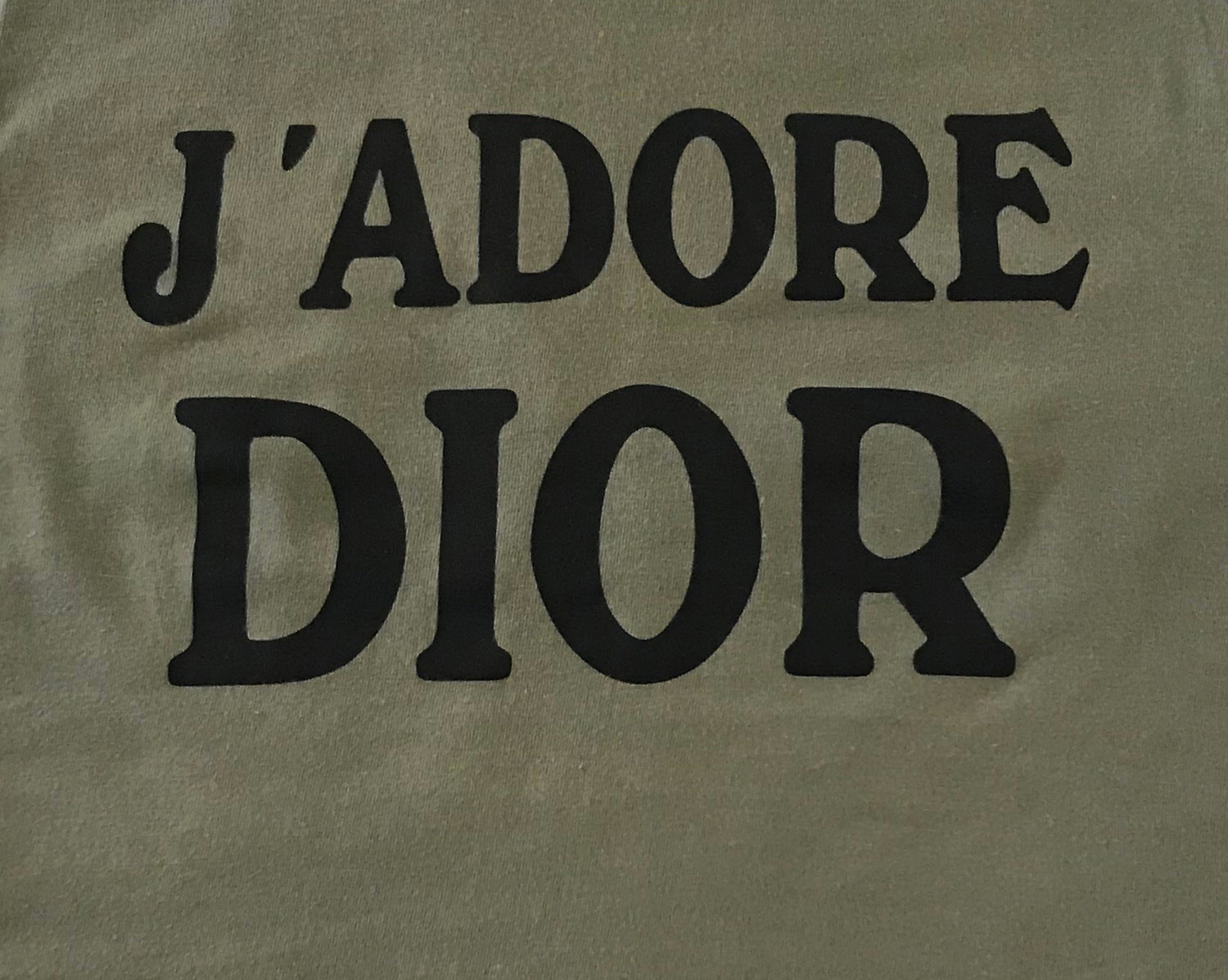 Fruit Vintage Christian Dior Khaki Green Black J'adore Dior Logo Tank Top by John Galliano
