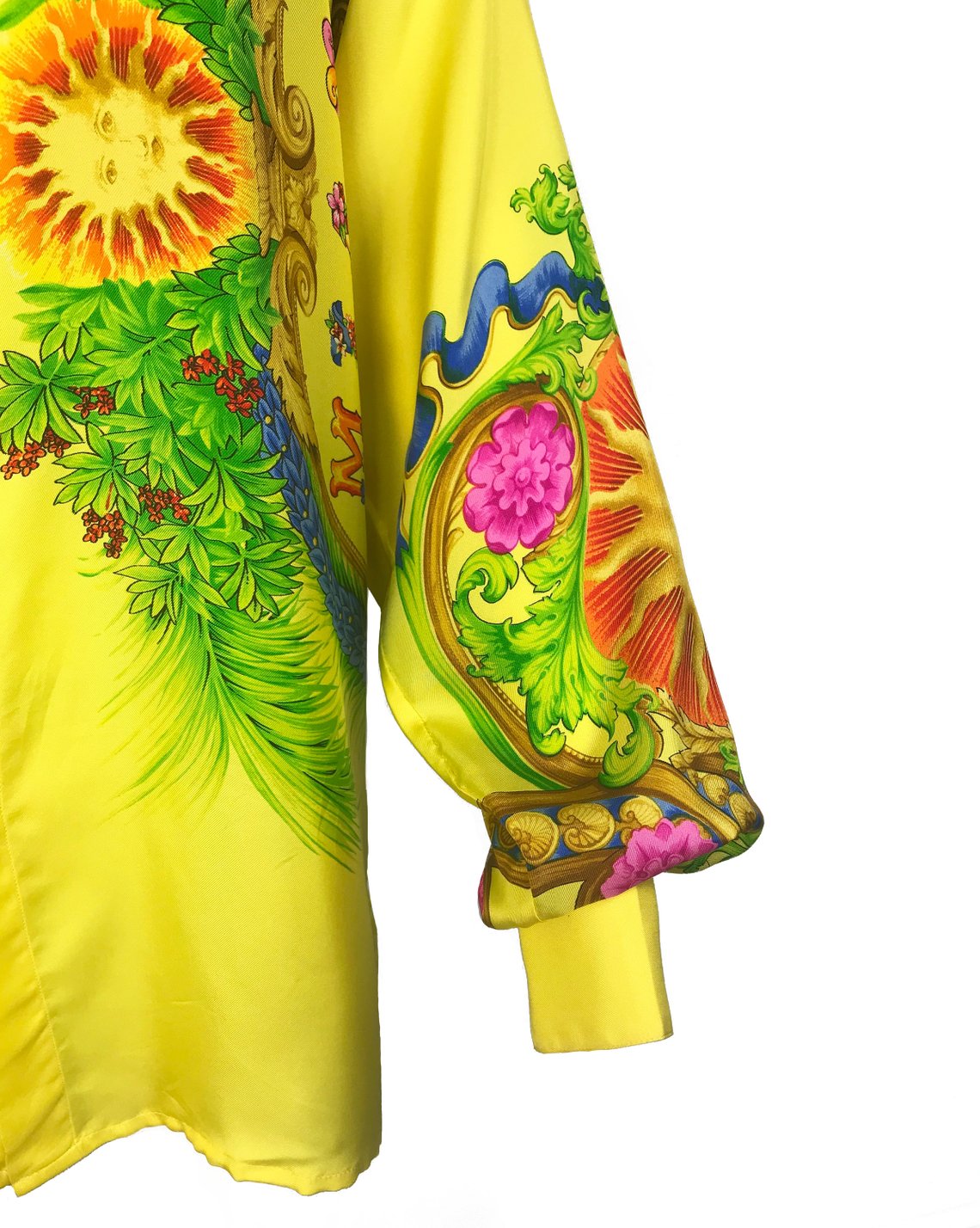 FRUIT Vintage rare Gianni Versace Miami Print Silk Shirt from the famous Spring/Summer 1993 Miami collection. This shirt is one of the most important Versace pieces ever released.
