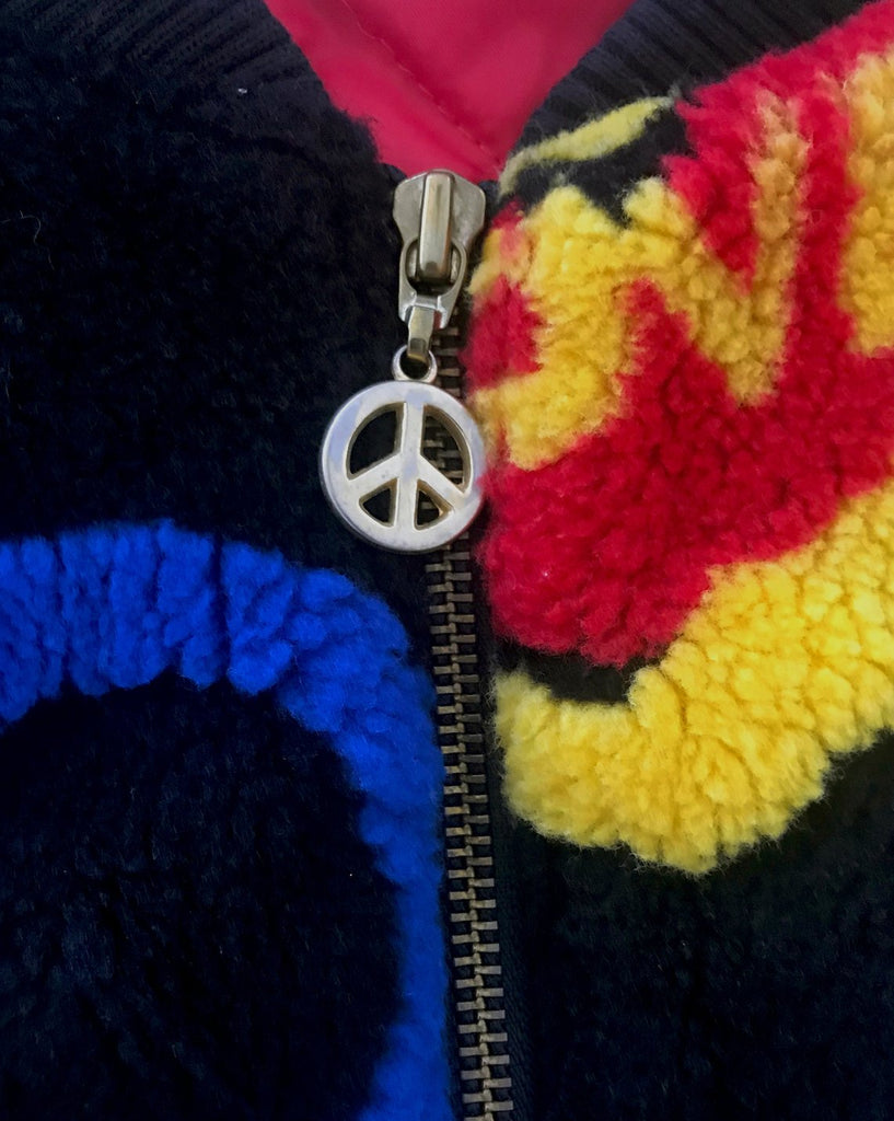 Moschino Peace and Love Faux Fur Bomber Jacket