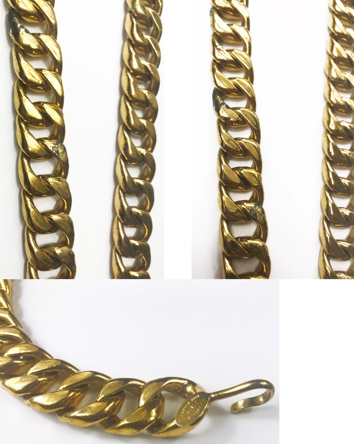 Fruit Vintage Chanel Logo Pendant, rare and important necklace. This style was famously worn by Linda Evangelista in the 1992 'Chanel Hip Hop' collection campaigns.