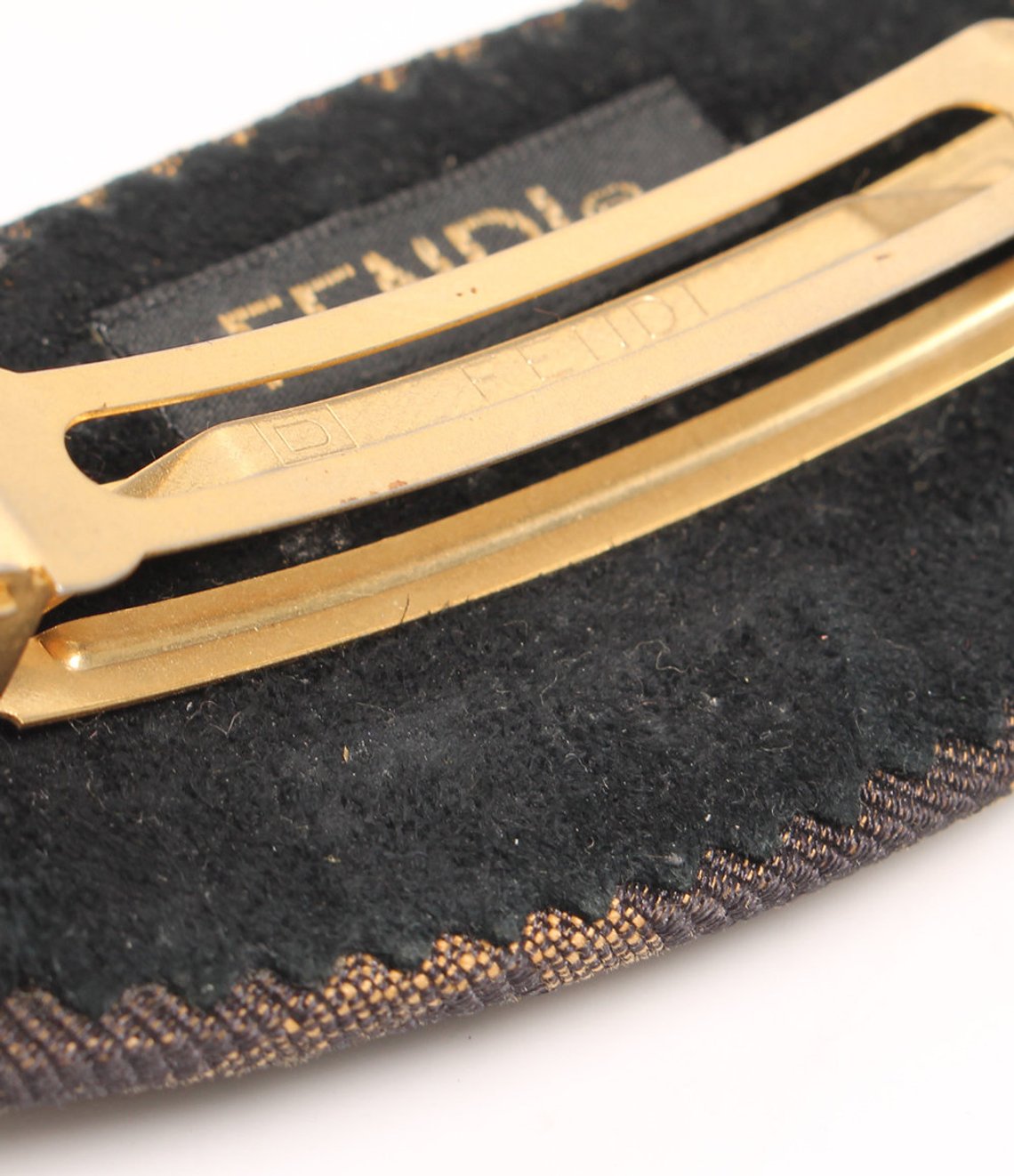 Fruit Vintage Fendi Zucca logo barrette hair clip in the classic Fendi Zucca canvas.