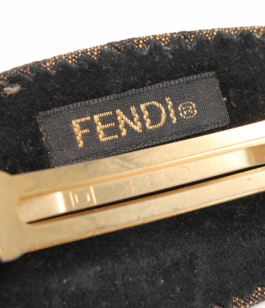 Fruit Vintage Fendi Zucca logo barrette hair clip in the classic Fendi Zucca canvas.