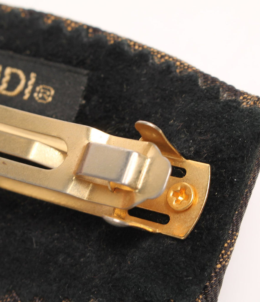 Fruit Vintage Fendi Zucca logo barrette hair clip in the classic Fendi Zucca canvas.