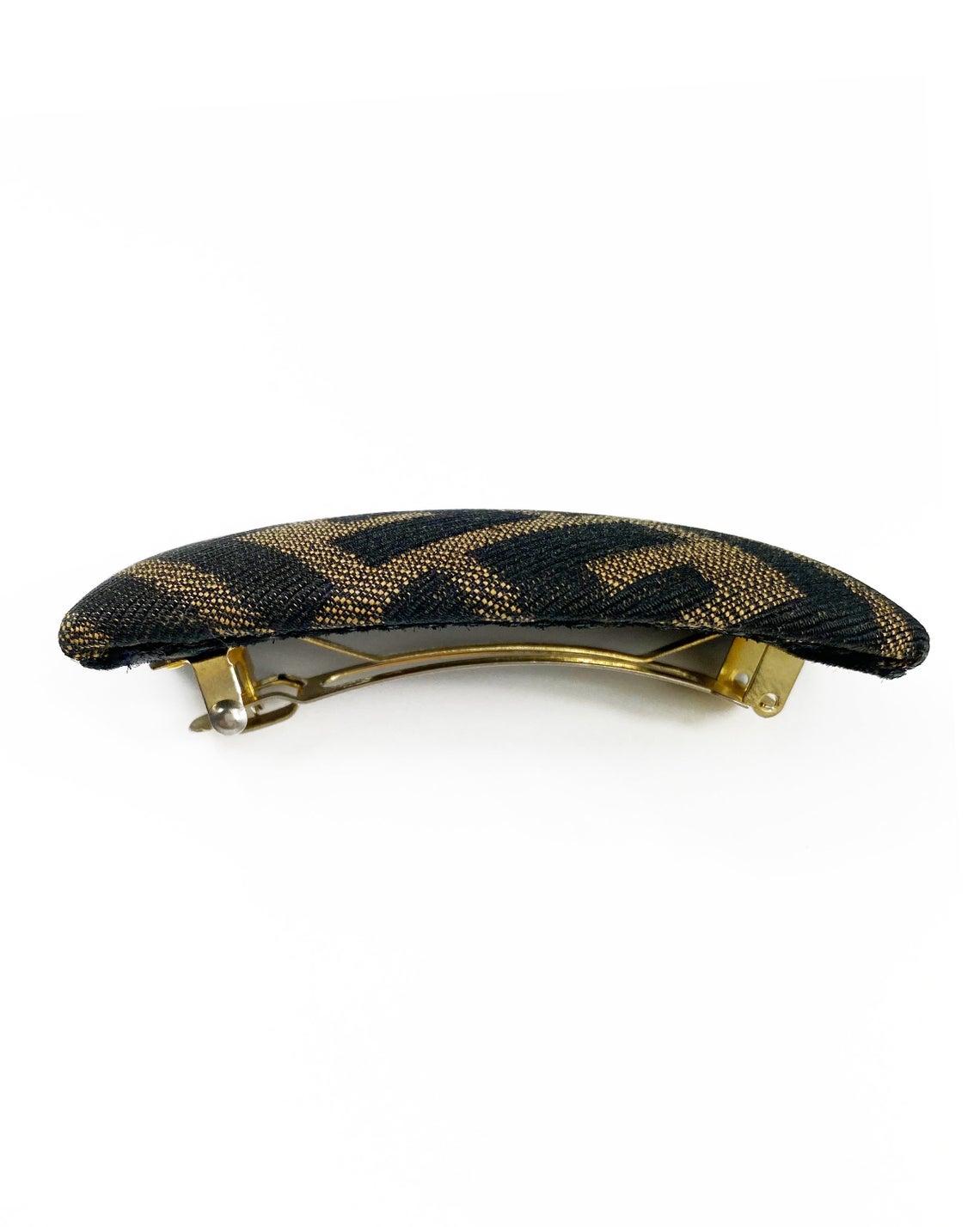 Fruit Vintage Fendi Zucca logo barrette hair clip in the classic Fendi Zucca canvas.