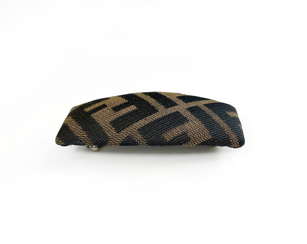 Fruit Vintage Fendi Zucca logo barrette hair clip in the classic Fendi Zucca canvas.