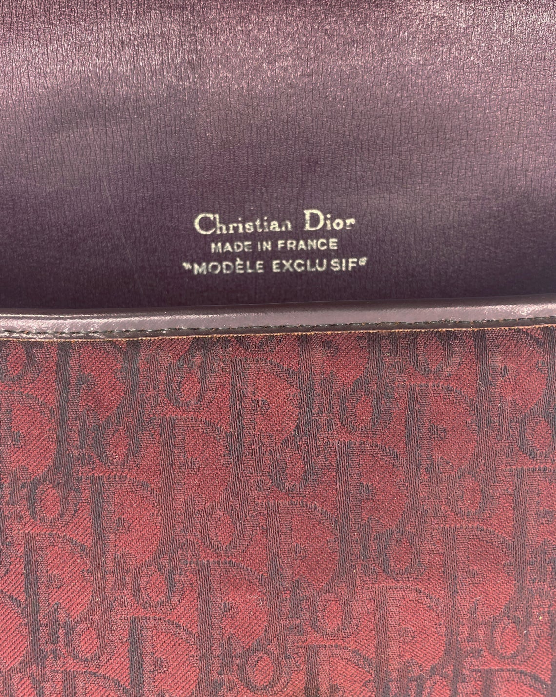 FRUIT Vintage Christian Dior 1980s maroon monogram logo shoulder bag handbag.