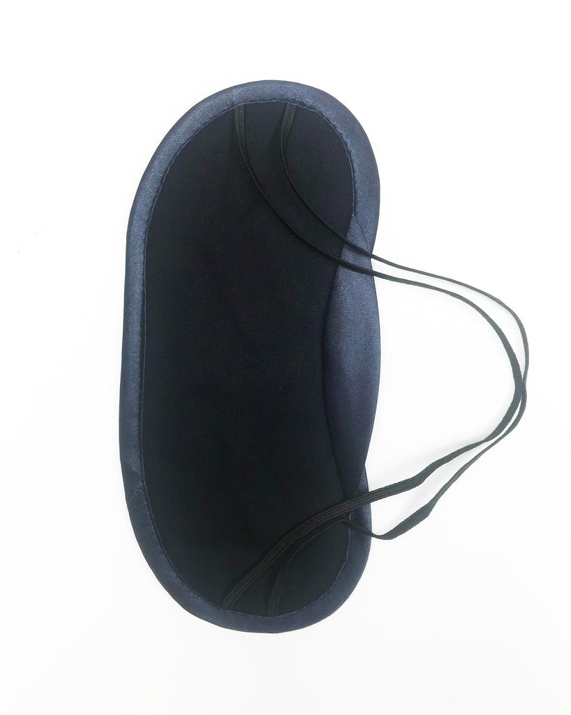 FRUIT vintage Christian Dior navy monogram logo eye mask and case set in mint/unused condition, dating to the 1980s. Features the classic Christian Dior trotter/oblique print all over and satin trim.