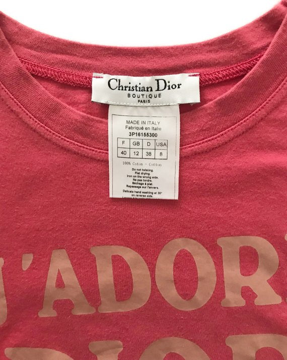 Fruit Vintage Christian Dior Pink J'adore Dior Logo Tank Top by John Galliano