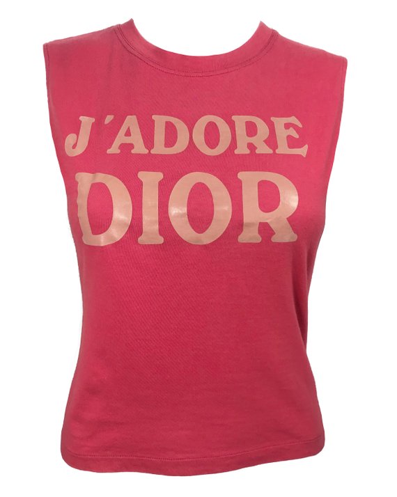 Fruit Vintage Christian Dior Pink J'adore Dior Logo Tank Top by John Galliano