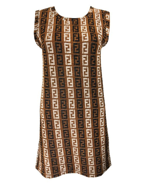 Fendi Logo Print Terry Towelling Shift Dress – FRUIT Vintage