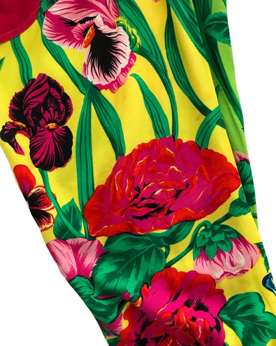 Fruit Vintage Versus by Gianni Versace 1990s Floral Print Cotton Shirt