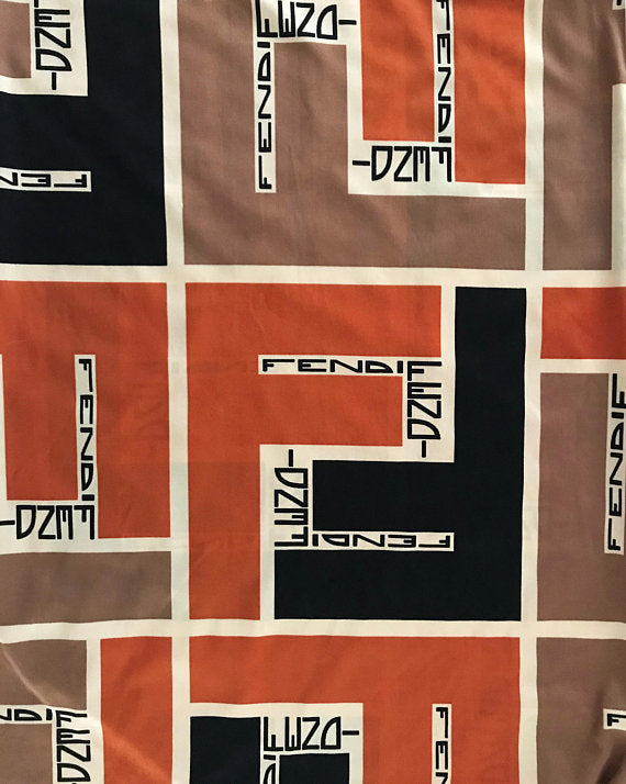 Fruit Vintage Fendi Retro Print Logo Dress