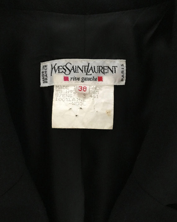 Fruit Vintage Yves Saint Laurent YSL Black Jacket Blazer