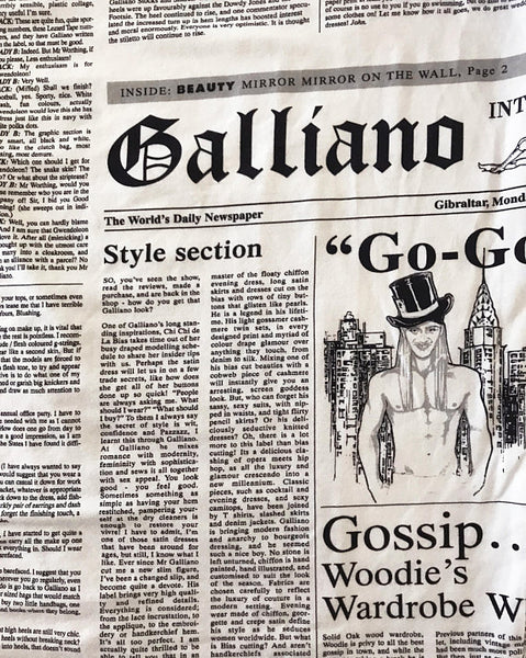 John Galliano Newspaper Print Long Sleeve Top – FRUIT Vintage