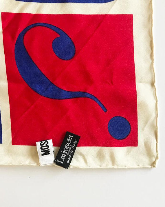FRUIT Vintage Moschino logo Monogram Slogan Scarf Fashion Fashioff