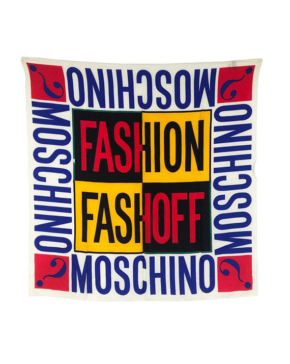 FRUIT Vintage Moschino logo Monogram Slogan Scarf Fashion Fashioff