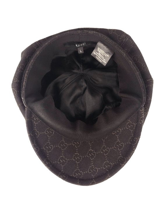Fruit Vintage Gucci logo canvas paper boy hat beret brown monogram