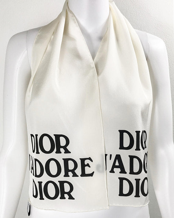FRUIT vintage Christian Dior rare J'adore Dior logo monogram silk scarf