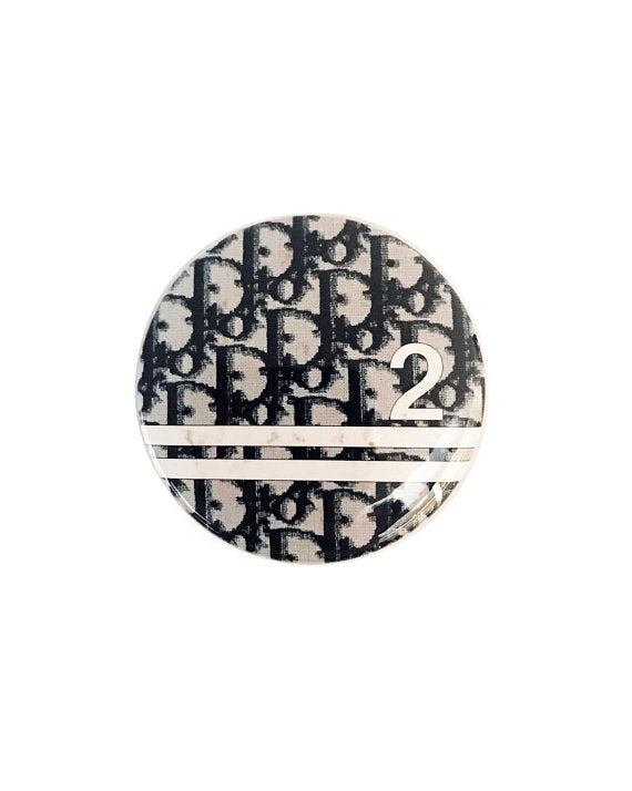 FRUIT vintage Christian Dior Logo badge button featuring a the classic monogram print