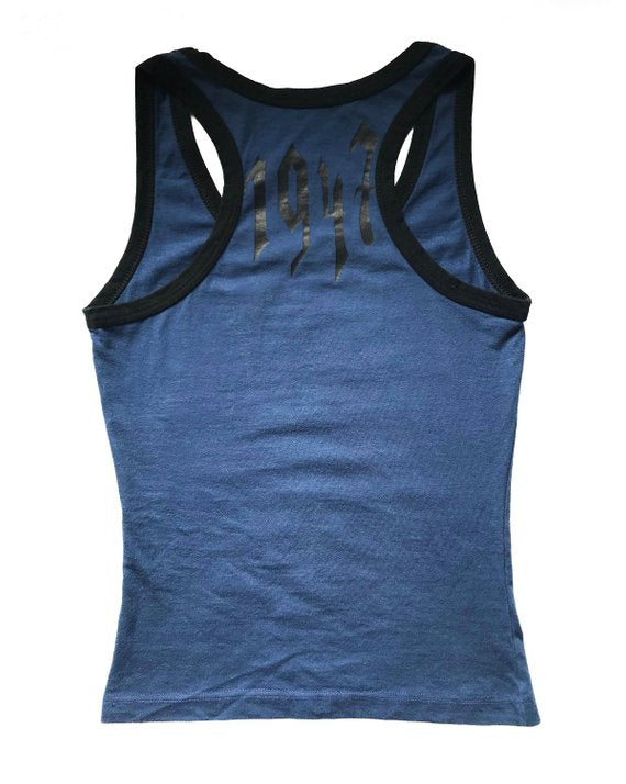 Fruit Vintage Christian Dior Gothic text Logo tank dating to John Galliano 1947 Dior logo monogram text