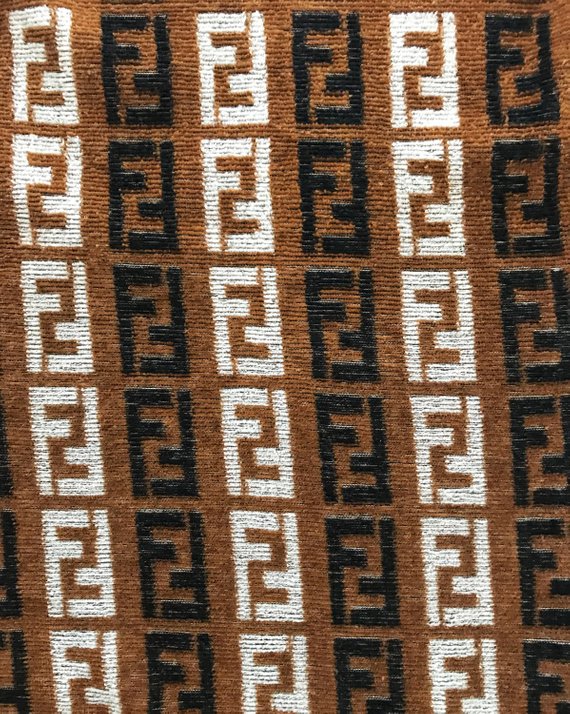 Fruit Vintage Fendi Zucca Monogram Print Logo Velour Dress Kylie Jenner