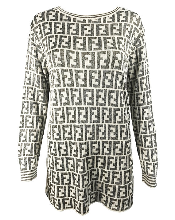 Fruit Vintage Fendi Zucca Monogram Knit Sweater Jumper Top