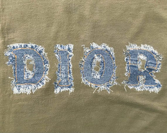 Fruit Vintage Christian Dior Logo monogram denim Dior tank tee khaki