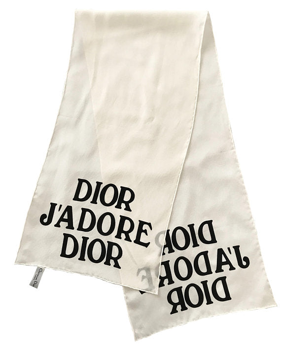 FRUIT vintage Christian Dior rare J'adore Dior logo monogram silk scarf