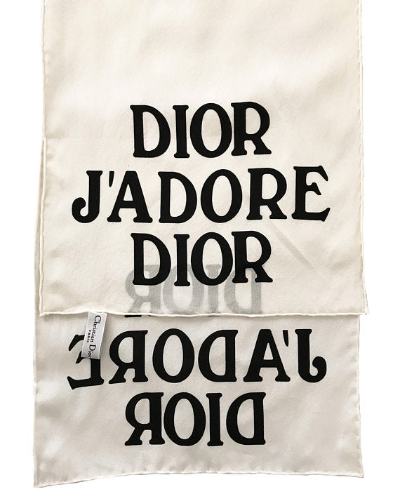 FRUIT vintage Christian Dior rare J'adore Dior logo monogram silk scarf