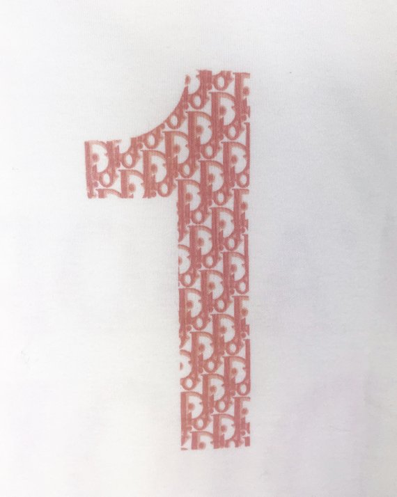 Fruit Vintage Christian Dior J'adore Dior tank by John Galliano, this classic white tank features the oblique trotter monogram print in pink.