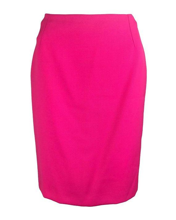 FRUIT Vintage neon pink lifetime Gianni Versace skirt with the original tags still attached. This piece dates to 1996 and features a classic slim fit and high waist design.