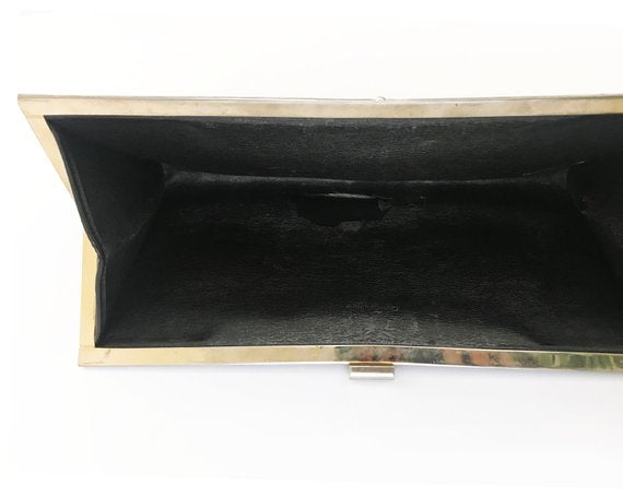 FRUIT vintage 1970s Christian Dior clutch bag is made of Brown oblique monogram logo trotter print canvas and features a gold hardware clip top closure.