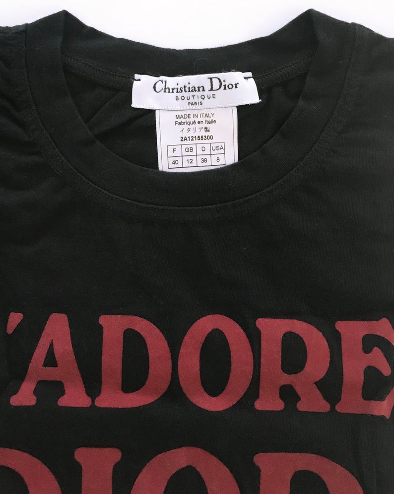 Fruit Vintage Christian Dior Red Black J'adore Dior Logo Tank Top by John Galliano