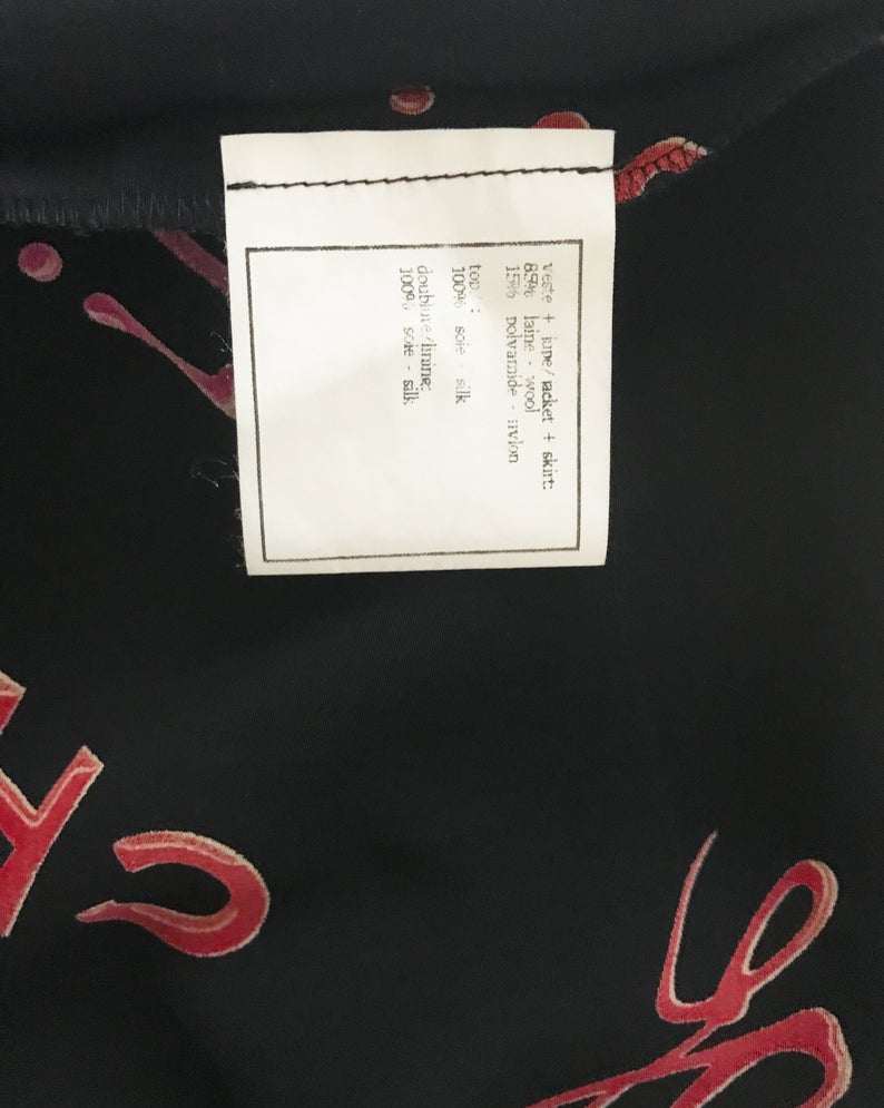 FRUIT Vintage Chanel Logo text silk tank top 'Rouge' print from the important Spring Summer 1996 collection