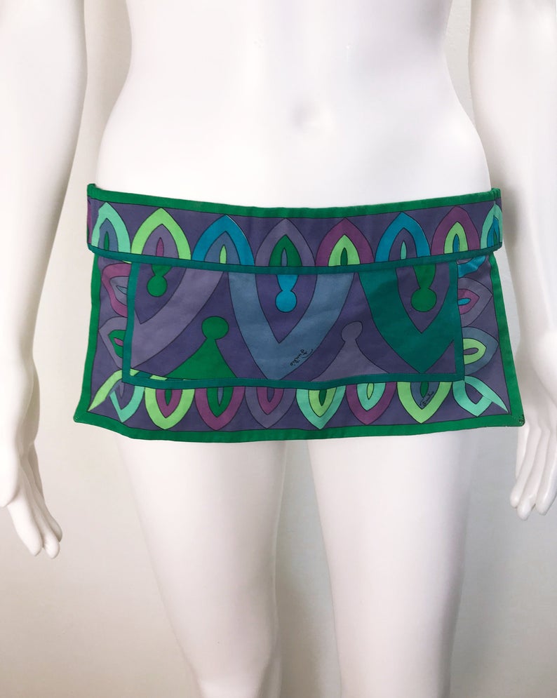 FRUIT vintage Emilio Pucci 1960s cotton handmade psychedelic pucci print bikini. In original, mint/unworn condition, this is a holy grail collectors piece