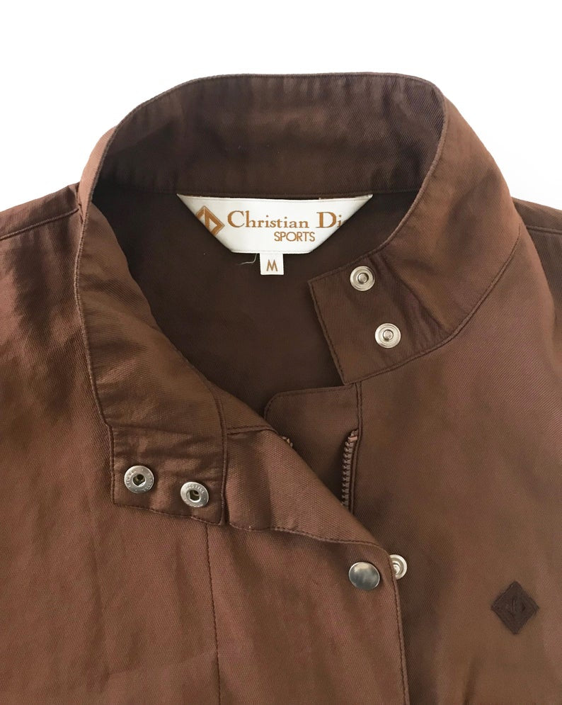 FRUIT vintage rare Christian Dior Sports Logo bomber jacket from the 1980s. It features a classic 1980s bomber jacket cut, and large Christian Dior Sport text logo printed at rear.